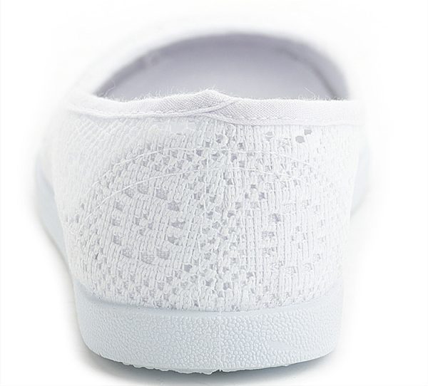 ⁦Breathable Hollow Comfortable White Women's Flat Shoes⁩ - الصورة ⁦5⁩