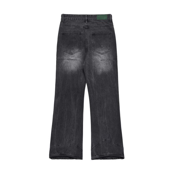 ⁦Bright White Jeans Baggy Straight Trousers Men⁩ - الصورة ⁦8⁩