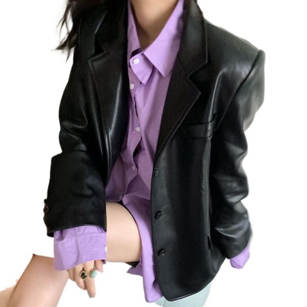 ⁦Women's Fashion Personality Retro Biker's Jacket⁩ - الصورة ⁦6⁩