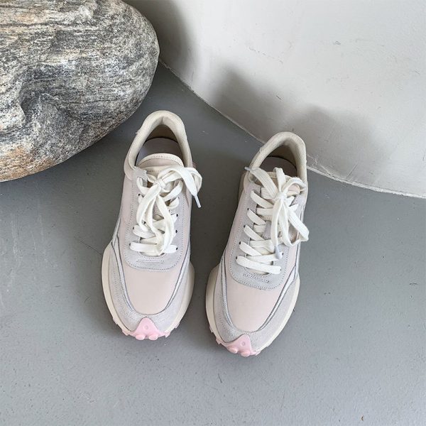 ⁦Women's Trendy Leather All Match Small Waist Daddy Shoes⁩ - الصورة ⁦2⁩