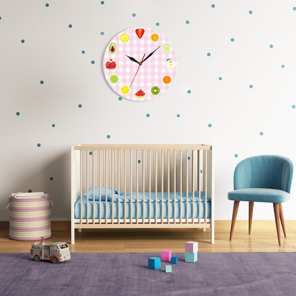 ⁦12 Kinds Of Different Fruits Dining Table Wall Clock Fruit Colorful Clock Home Living Room Decoration Dining Room Wall Clock⁩ - الصورة ⁦3⁩