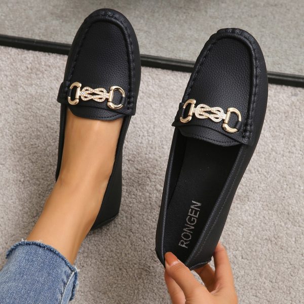 ⁦Women's Chain Slip-on Lofter Casual Outdoor Flat Shoes⁩ - الصورة ⁦3⁩
