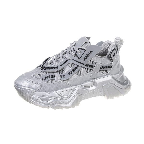 ⁦All-match Running Net Red Women's Shoes Thick-soled Breathable Sneakers⁩ - الصورة ⁦2⁩