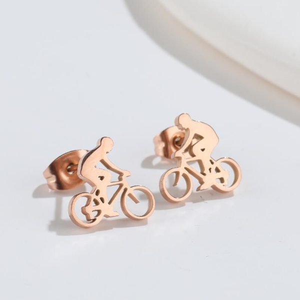 ⁦Accessories Fashion Creative Personality Cycling Stud Earrings⁩ - الصورة ⁦3⁩