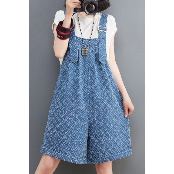 ⁦Women's New Fashion Jacquard Bib Shorts Women⁩ - الصورة ⁦2⁩