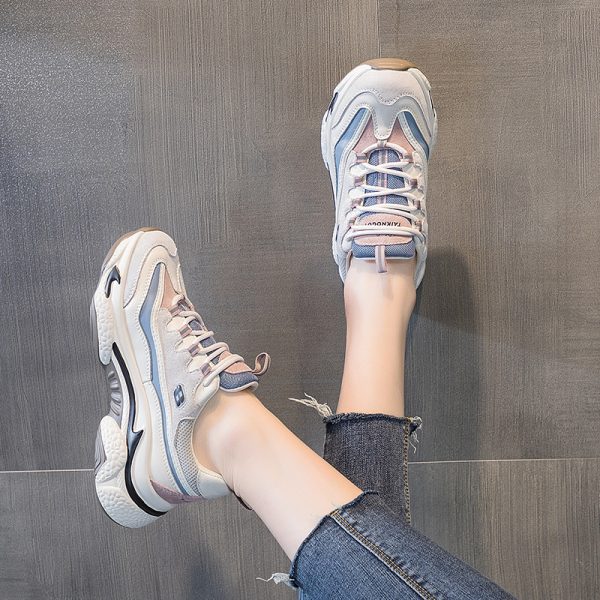 ⁦Autuspin Retro Flat Platform Sneakers Women Winter Autumn Cow Leather Breathable Cozy Casual Shoes Outdoor Trendy Footwear⁩ - الصورة ⁦6⁩