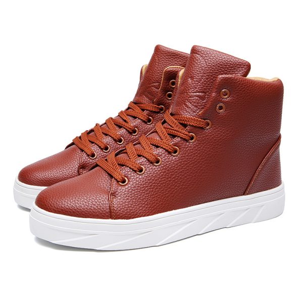 ⁦British Style Sports Casual Sneakers Large Size Men's High-top Shoes⁩ - الصورة ⁦2⁩