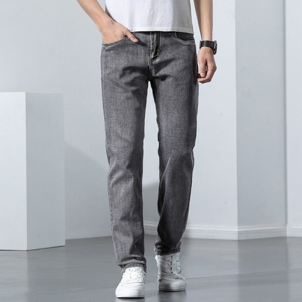 ⁦Straight Elastic Trend Versatile Retro Nostalgic Jeans For Men⁩ - الصورة ⁦6⁩