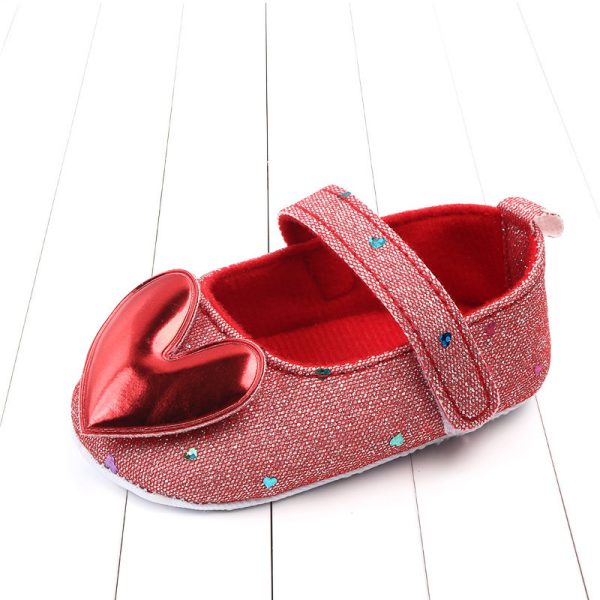 ⁦Autumn New Girls Baby Toddler Shoes Sequined Love Princess Shoes⁩ - الصورة ⁦4⁩
