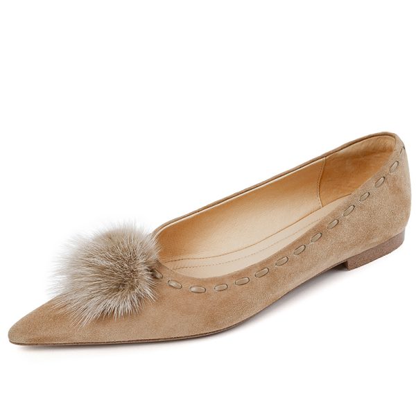 ⁦Women's Elegant Leather Pointed Toe Pump Shoes⁩ - الصورة ⁦3⁩