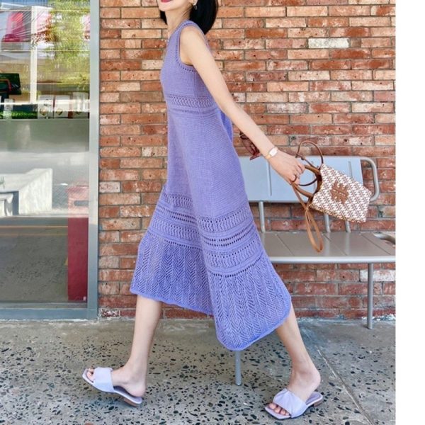 ⁦Waist-tight Sleeveless Long Jumper Dress Women⁩ - الصورة ⁦2⁩