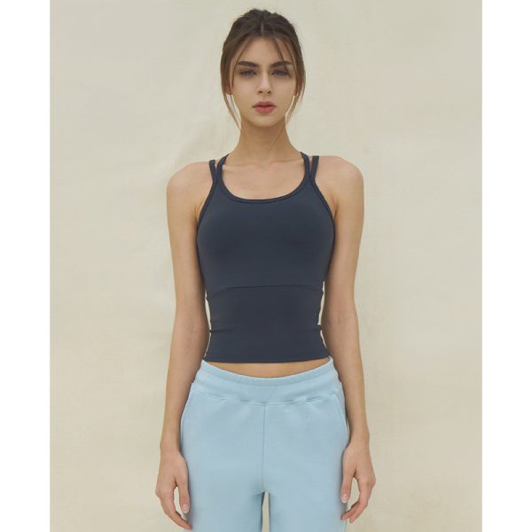 ⁦Yoga Fitness Sports Vest Spaghetti Strap Women⁩ - الصورة ⁦3⁩