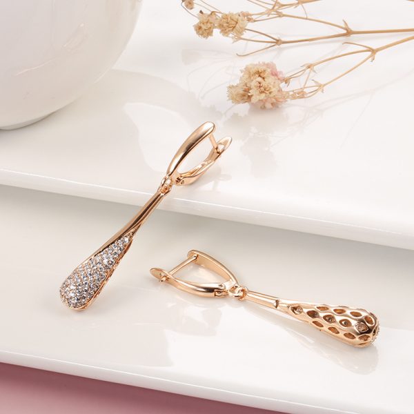 ⁦Zircon Earrings Pendant Female Crystal Ear Accessories⁩ - الصورة ⁦2⁩