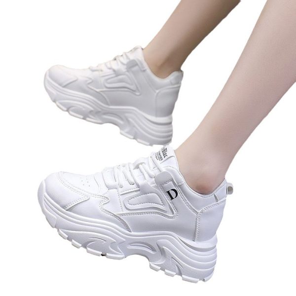⁦Women's Shoes Autumn Hidden Heel White Shoes Female Sneaker⁩ - الصورة ⁦5⁩