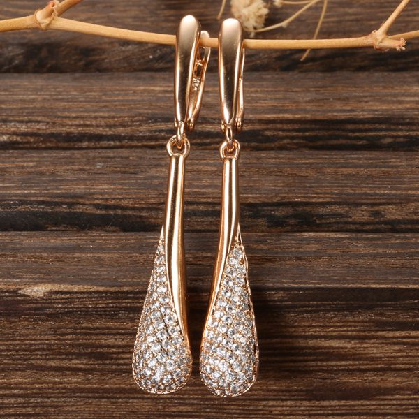 ⁦Zircon Earrings Pendant Female Crystal Ear Accessories⁩ - الصورة ⁦3⁩