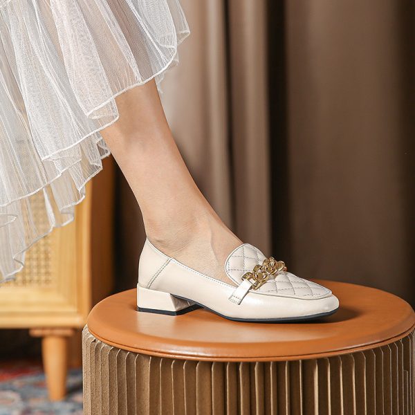 ⁦Women's Soft Sole Square Toe Low Heel Shoes⁩ - الصورة ⁦2⁩