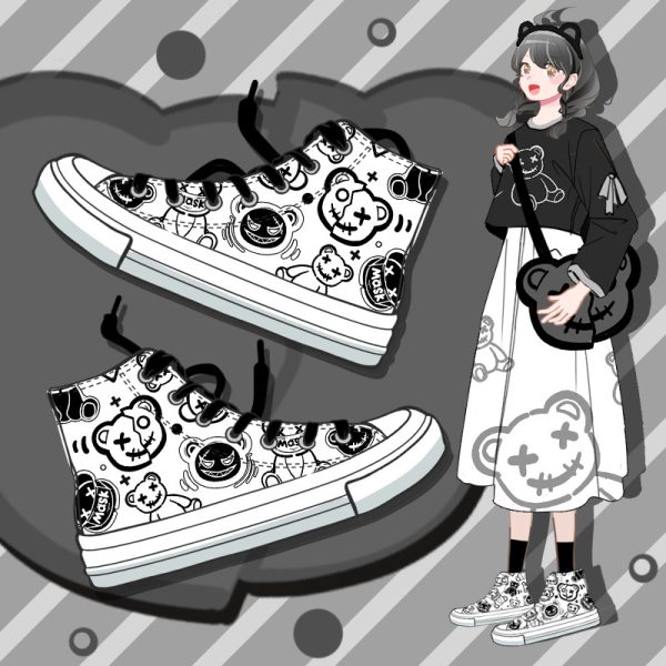 ⁦Women's High Top Trendy Graffiti Personalized Canvas Shoes⁩ - الصورة ⁦4⁩