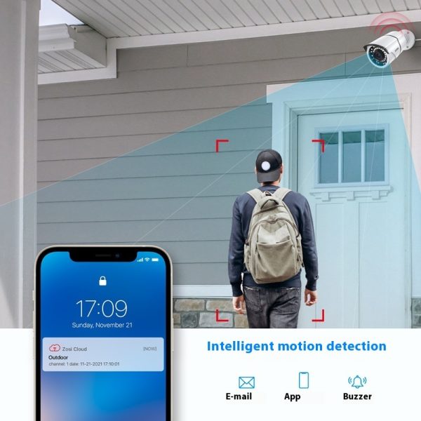 ⁦ZOSI Zhou Shi 5 Million HD POE Network Video Recorder Security Remote Outdoor Monitor Suit⁩ - الصورة ⁦3⁩