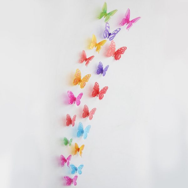 ⁦18PCs 3D Crystal Butterfly Wall Stickers OPP Bags Children Living Room Beautiful Butterfly Room Wall Stickers Home Decoration⁩ - الصورة ⁦10⁩