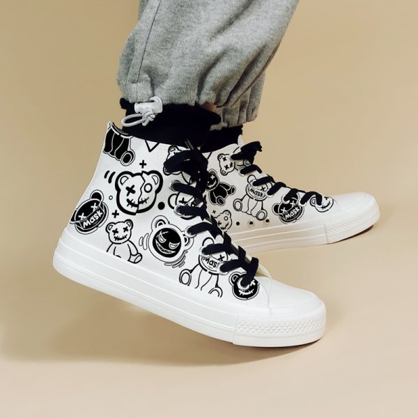 ⁦Women's High Top Trendy Graffiti Personalized Canvas Shoes⁩ - الصورة ⁦3⁩