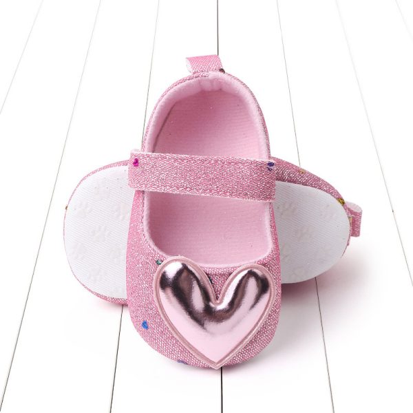 ⁦Autumn New Girls Baby Toddler Shoes Sequined Love Princess Shoes⁩ - الصورة ⁦8⁩