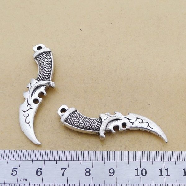 ⁦Ancient Silver Alloy Knife Jewelry Accessories DIY⁩ - الصورة ⁦2⁩