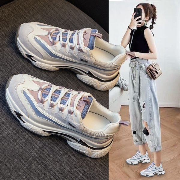 ⁦Autuspin Retro Flat Platform Sneakers Women Winter Autumn Cow Leather Breathable Cozy Casual Shoes Outdoor Trendy Footwear⁩ - الصورة ⁦5⁩