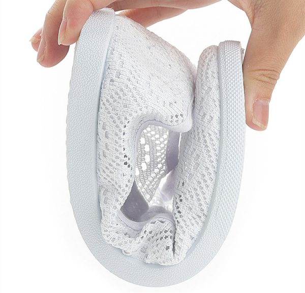 ⁦Breathable Hollow Comfortable White Women's Flat Shoes⁩ - الصورة ⁦2⁩