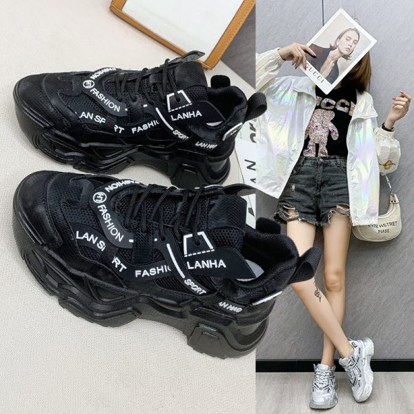 ⁦All-match Running Net Red Women's Shoes Thick-soled Breathable Sneakers⁩ - الصورة ⁦5⁩