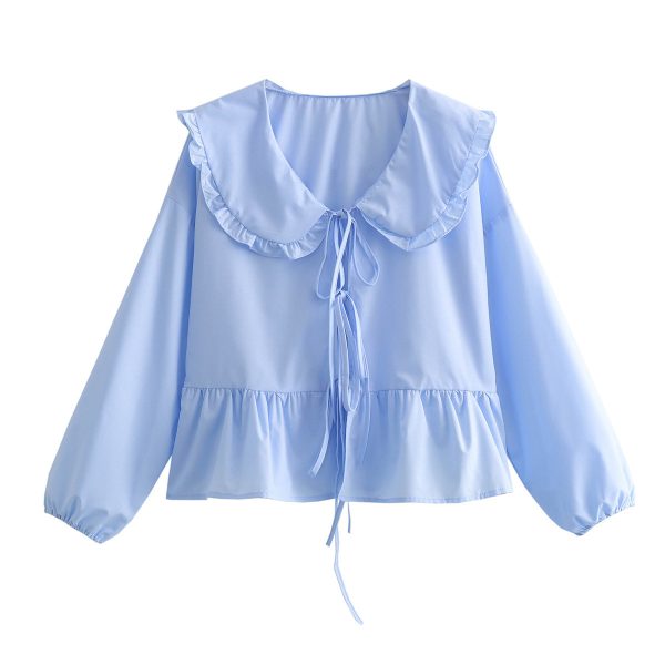 ⁦Women's Clothing 3-color Doll Collar Lace Shirt⁩ - الصورة ⁦4⁩