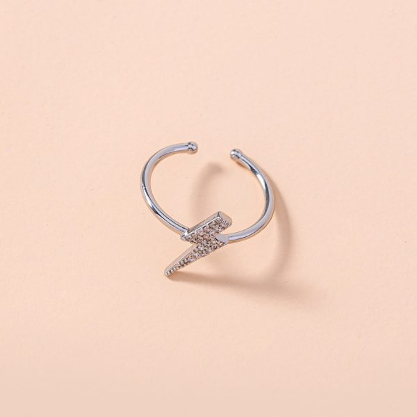 ⁦Zircon Lightning Ring Jewelry Ring Accessories Women⁩ - الصورة ⁦2⁩