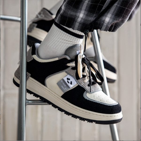 ⁦Anda Sneakers Men's Autumn Niche Embroidery Tassel Black And White Sports Casual Shoes⁩ - الصورة ⁦7⁩