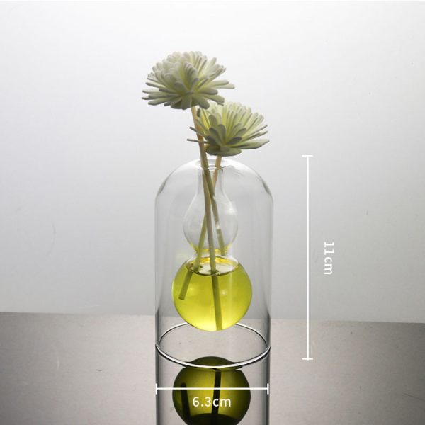 ⁦Vases Glass Vase Home Decor Room Decor Modern Wedding Decoration Hydroponic Flower Pot Double Glass Container Crafts Ornament⁩ - الصورة ⁦6⁩