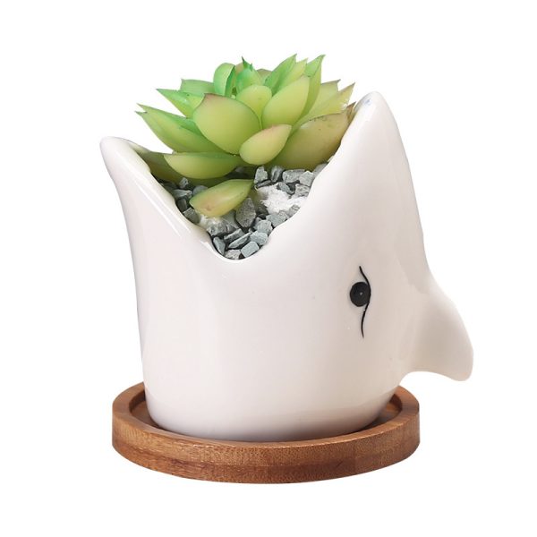⁦Succulent Pot Creative Cartoon Ceramic Flower Pots European-style Simple Indoor Desktop Pots For Plants Office Decor Planters⁩ - الصورة ⁦6⁩