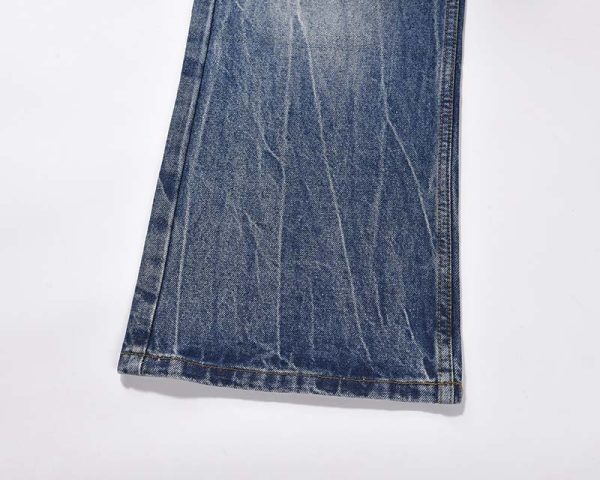 ⁦Advanced Lightning Crack Washed Distressed Design Jeans For Men⁩ - الصورة ⁦6⁩