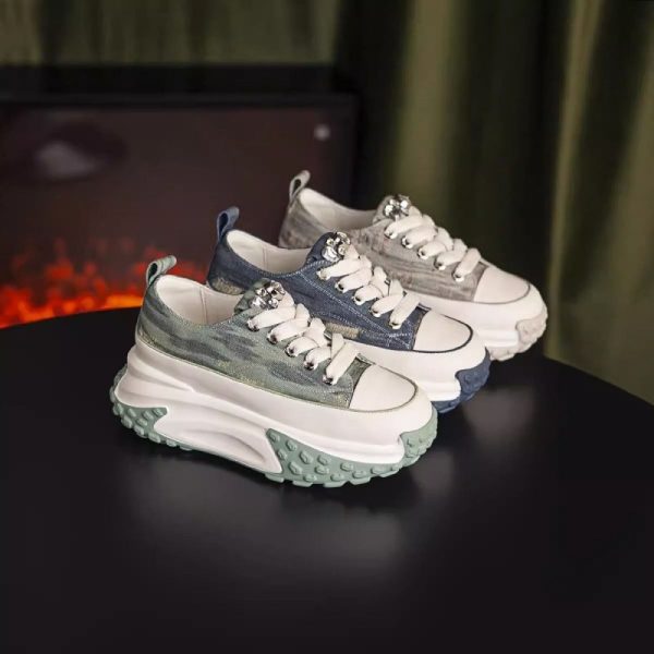 ⁦Summer Breathable Platform White Shoes Women⁩ - الصورة ⁦2⁩